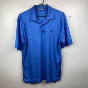 Brooks Brothers Polo Shirt Mens Medium Blue Performance 1818 Stretch Golf Casual